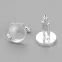 Brass Based Silver Cuff Links 16mm Bezel