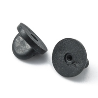 Rubber Pin Backs for Brooch Tie Hat Badge, Black, 11mm x 7mm