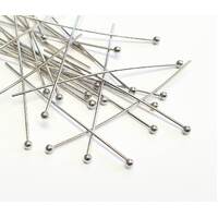 100 x 38mm Stainless Steel Headpins with 1.5mm Ball - Non Tarnish