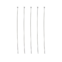 Silver Head Pins: Ball Head 1.8mm Length 70mm - Brass Base 21 gauge 50 Pieces