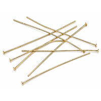 Headpins Gold 50mm  Steel Base 50 Pieces - Flat Head 20gauge