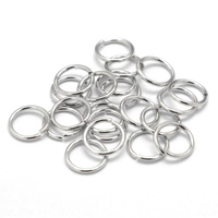 8mm x 0.9mm Stainless Steel Closed Jump Rings - 100pk