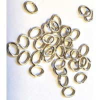 3x4mm Oval Brass Jump Rings - Shiny Silver or Antique Bronze