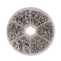 Platinum Tone Jump Rings in 6 Sizes! Sampler Box