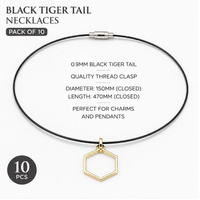 Necklace Base - Black Tigertail, Length 470mm 