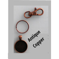 Round Key Ring Glass Kit - Antique Copper - Makes 10