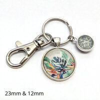 Round Key Ring Glass Kit - Antique Silver - Makes 10