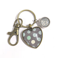 Heart Key Ring Glass Kit - Antique Bronze - Makes 10
