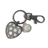 Heart Key Ring Glass Kit - Black - Makes 10