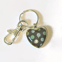 Heart Key Ring Glass Kit - Shiny Silver - Makes 10