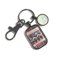 Rounded Rectangle Key Ring Glass Kit - Black - Makes 10