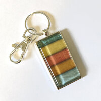 Rectangle Key Ring Glass Kit - Shiny Silver - Makes 10