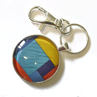 Round Key Ring Glass Kit - Shiny Silver - Makes 10