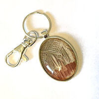 Oval Key Ring Glass Kit - Shiny Silver - Makes 10