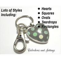 Antique Silver Key Ring Glass Kits - Makes 10 Keyrings