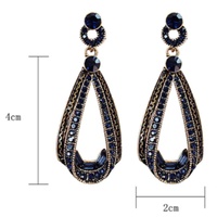 2 x Blue Diamente Stud Earring Drops