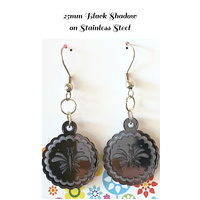 Charcoal - Butterfly - Mirror Mirror Beautiful Pendant Earrings - Medium Size