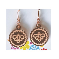 Rose Gold - Bees - Mirror Mirror Beautiful Pendant Earrings - Medium Size