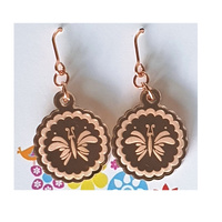 Rose Gold - Butterfly - Mirror Mirror Beautiful Pendant Earrings - 3 Styles - Medium Size