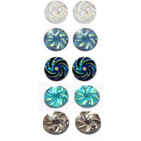 12mm Whirlpool Resin Earrings on Non Allergenic Titanium