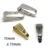 11mm Snap Fold Pendants Bail - Silver, Gold, Gunmetal