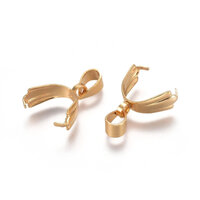 Pendant Bails with Pick - Large 19mm - Gold - Stainless Steel 