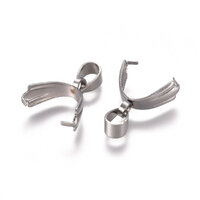 Pendant Bails with Pick - Large 19mm - Platinum - Stainless Steel