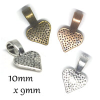 10mm Medium Heart Bails - Silver, Bronze, Copper