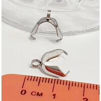 Pendant Ice Pick / Pinch Bail with Loop - Stainless Steel