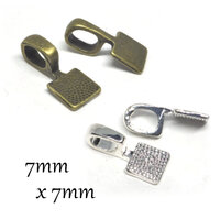 7mm Small Square Bails - Silver Bronze