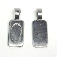19mm Rectangle Bails - Platinum Tone