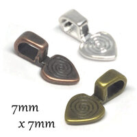 7mm Small Heart Bails - Silver, Copper, Bronze