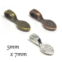 5mm Small Oval Petal Bails - Silver, Copper, Bronze