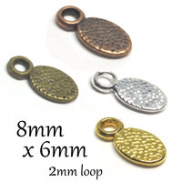 8mm Small Oval Bails - Silver, Copper, Bronze, Gold