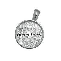 16mm Round Pendants Setting - Antique Silver with Rolo Chain 10 Kit