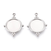 2 x Classy 12mm Round Pendants Setting