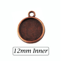 12mm Round Pendants Setting - Antique Copper with Options
