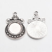Antique Silver Neptune 12mm Round Pendants Setting