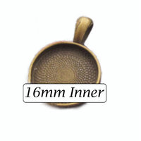 16mm Round Pendants Setting - Antique Bronze with Options