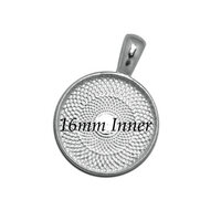 16mm Round Pendants Setting - Antique Silver with Options