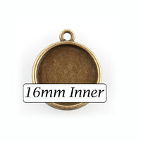 16mm Round Pendants Setting (Loop) - Antique Bronze with Options