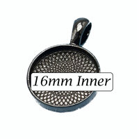 16mm Round Pendants Setting - Black with Options