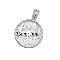 16mm Round Pendants Setting - Shiny Silver with Options