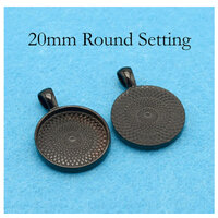 20mm Round Pendants Setting - Black with Options