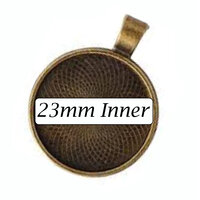 23mm Round Pendants Setting - Antique Bronze with Options