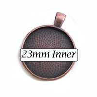 23mm Round Pendants Setting - Antique Copper with Options