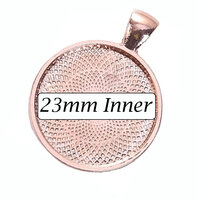 23mm Round Pendants Setting - Rose Gold with Options