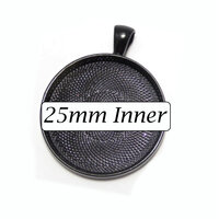 25mm Round Pendants Setting - Black with Options