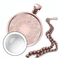 25mm Round Pendants Setting - Rose Gold with Options