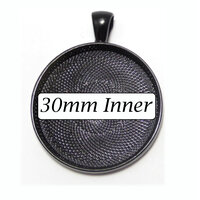 30mm Round Pendants Setting - Black with Options